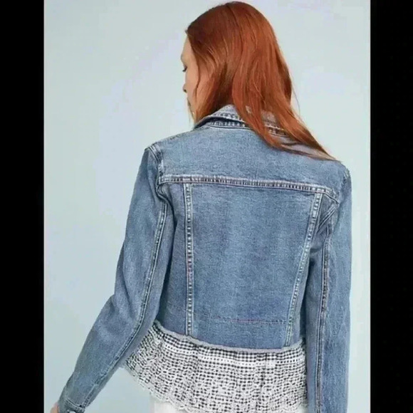 Anthropologie Pilcro and the Letterpress Denim Jacket With Peplum Sz S - Picture 2 of 8